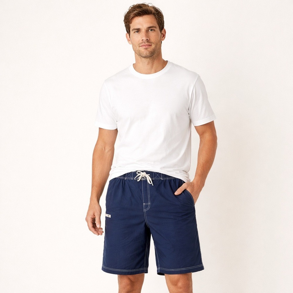 Coolibar Swim Trunks‎ Mens Size 2XL Blue Lined Drawstring Sun Protection UPF 50+